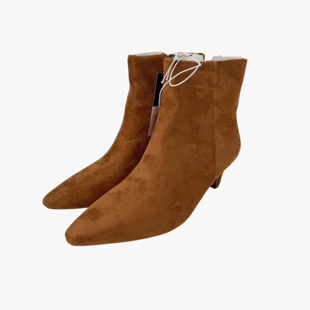 NEW Universal Thread Taylor Kitten Heel Ankle Boots - Tan - Size 6.5